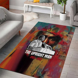Thomas Sankara Burkina Faso Area Rug with Bold Portrait and The Upright Man Tribute Design - African Pride
