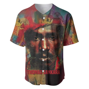 Thomas Sankara Burkina Faso Baseball Jersey with Bold Portrait and The Upright Man Tribute Design - African Pride