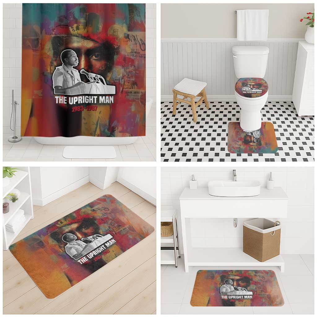 Thomas Sankara Burkina Faso Bathroom Set with Bold Portrait and The Upright Man Tribute Design - African Pride