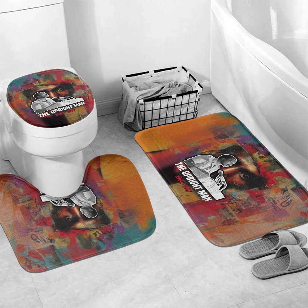 Thomas Sankara Burkina Faso Bathroom Set with Bold Portrait and The Upright Man Tribute Design - African Pride