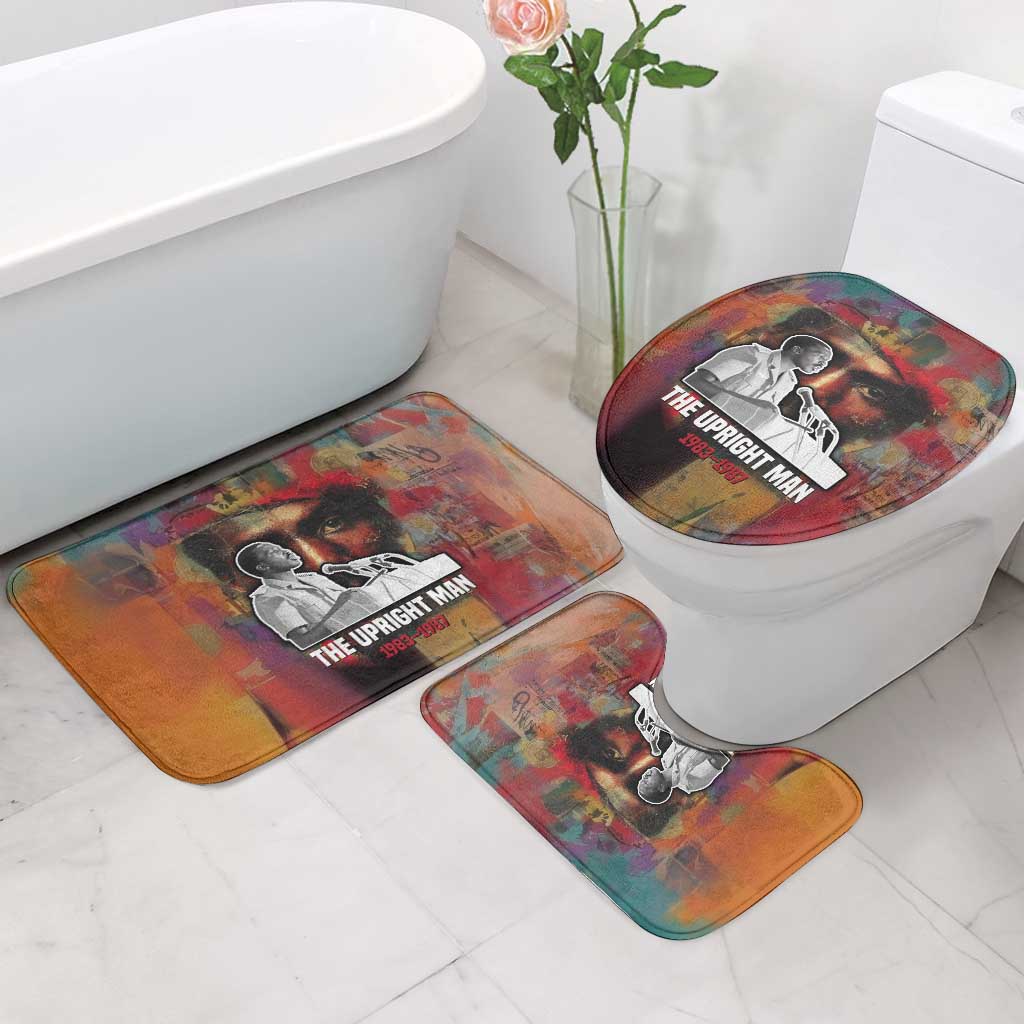Thomas Sankara Burkina Faso Bathroom Set with Bold Portrait and The Upright Man Tribute Design - African Pride