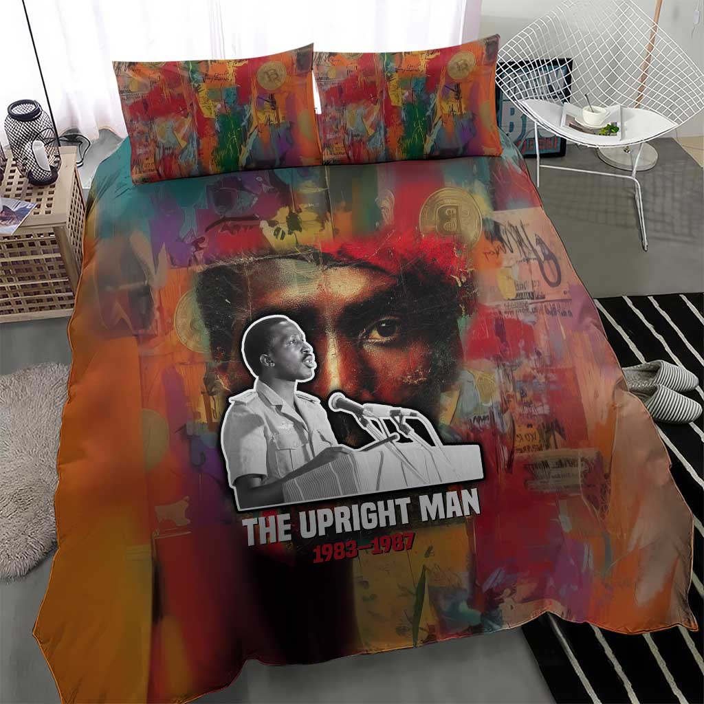 Thomas Sankara Burkina Faso Bedding Set with Bold Portrait and The Upright Man Tribute Design - African Pride