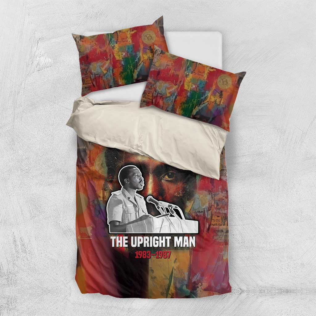 Thomas Sankara Burkina Faso Bedding Set with Bold Portrait and The Upright Man Tribute Design - African Pride