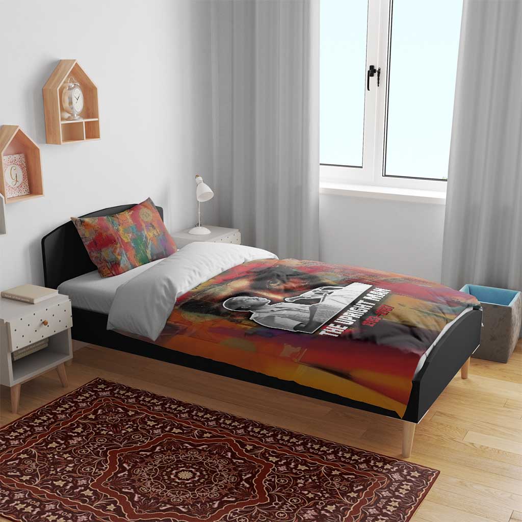 Thomas Sankara Burkina Faso Bedding Set with Bold Portrait and The Upright Man Tribute Design - African Pride