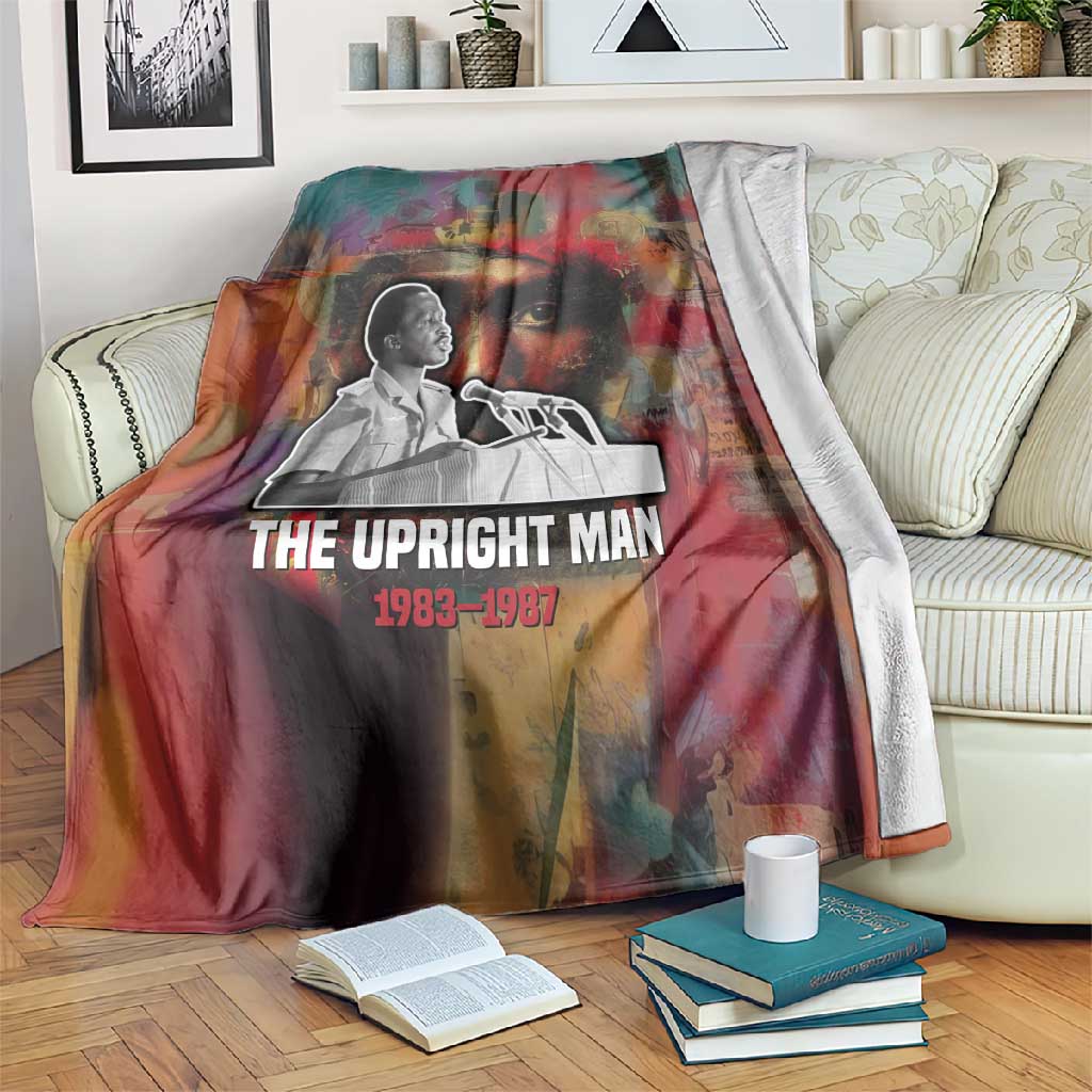 Thomas Sankara Burkina Faso Blanket with Bold Portrait and The Upright Man Tribute Design - African Pride