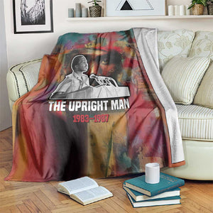 Thomas Sankara Burkina Faso Blanket with Bold Portrait and The Upright Man Tribute Design - African Pride