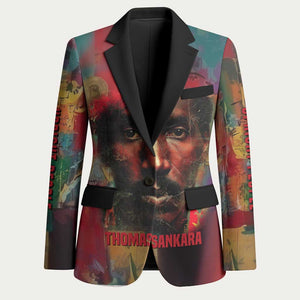 Thomas Sankara Burkina Faso Blazer with Bold Portrait and The Upright Man Tribute Design - African Pride