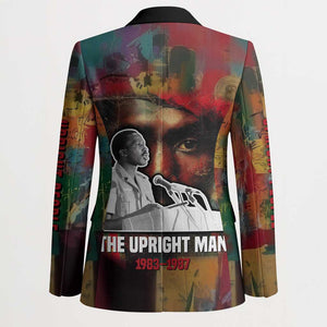 Thomas Sankara Burkina Faso Blazer with Bold Portrait and The Upright Man Tribute Design - African Pride