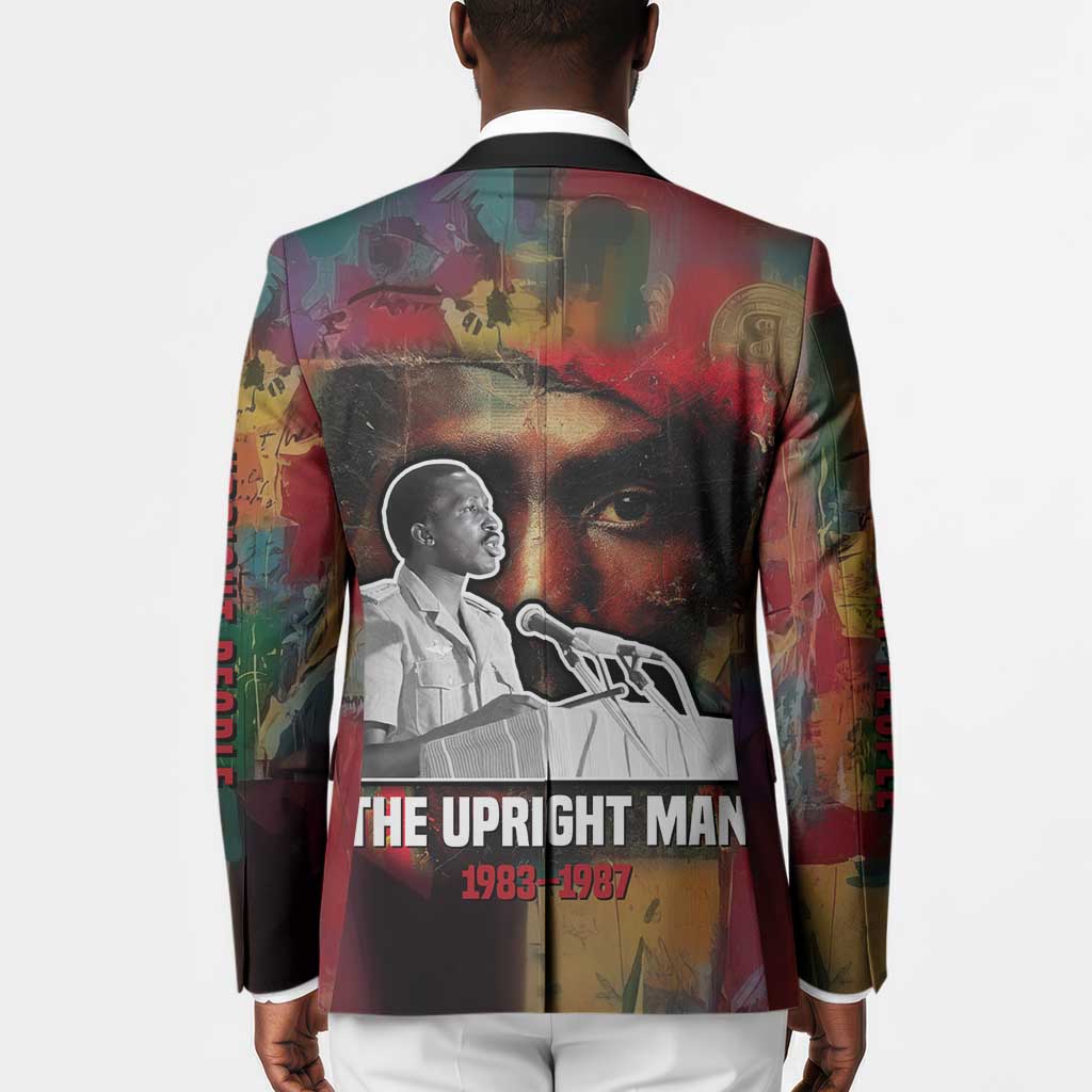 Thomas Sankara Burkina Faso Blazer with Bold Portrait and The Upright Man Tribute Design - African Pride