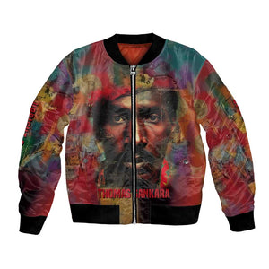 Thomas Sankara Burkina Faso Bomber Jacket with Bold Portrait and The Upright Man Tribute Design - African Pride