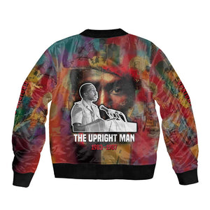 Thomas Sankara Burkina Faso Bomber Jacket with Bold Portrait and The Upright Man Tribute Design - African Pride