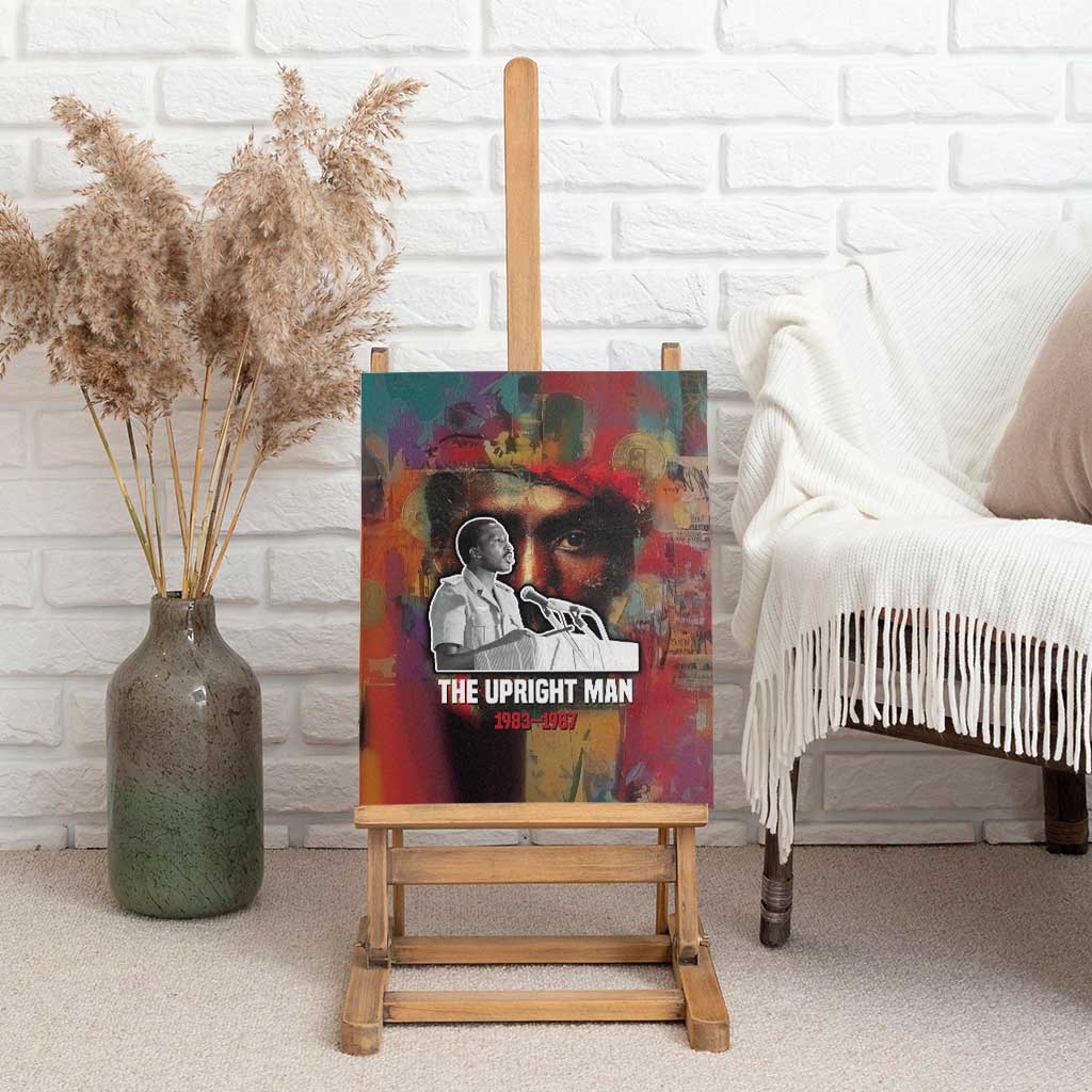 Thomas Sankara Burkina Faso Canvas Wall Art with Bold Portrait and The Upright Man Tribute Design - African Pride