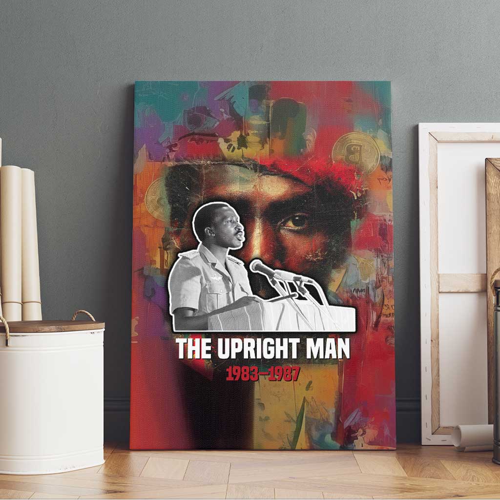Thomas Sankara Burkina Faso Canvas Wall Art with Bold Portrait and The Upright Man Tribute Design - African Pride