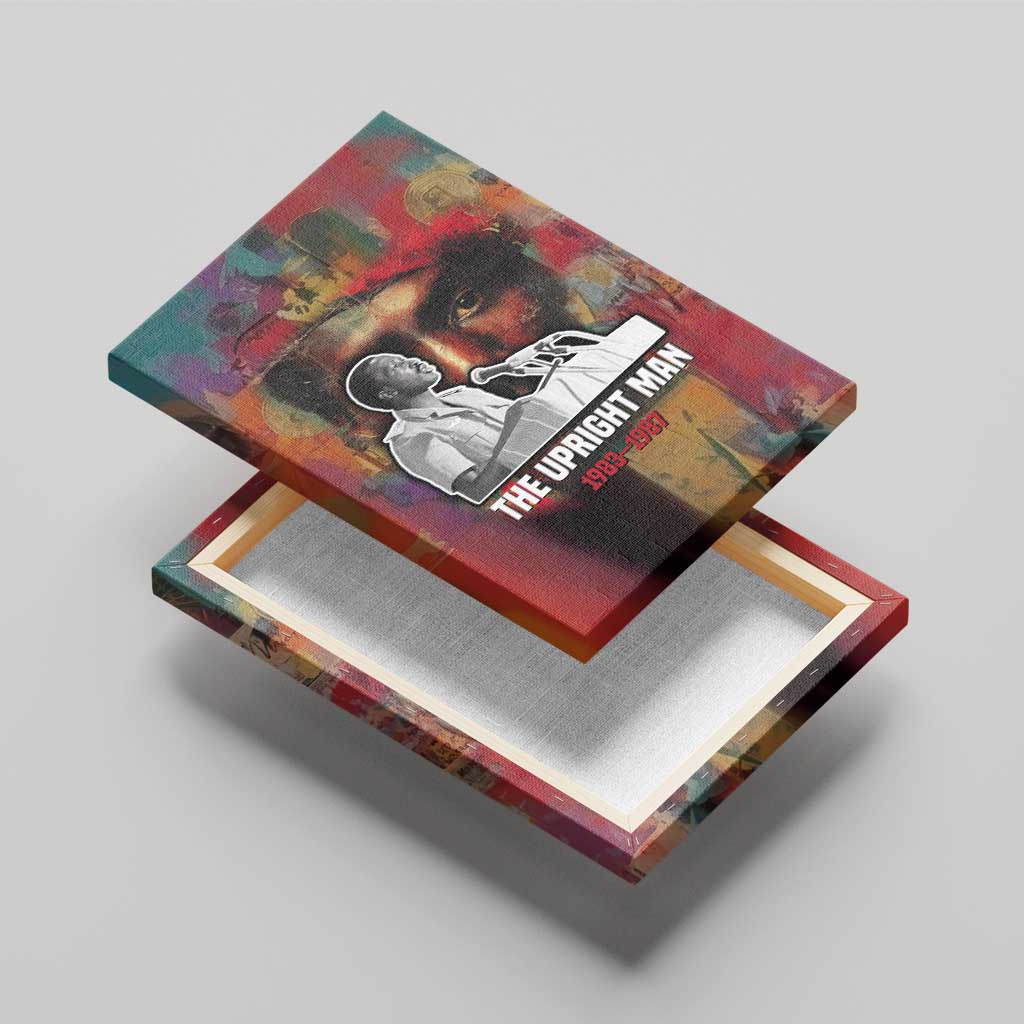 Thomas Sankara Burkina Faso Canvas Wall Art with Bold Portrait and The Upright Man Tribute Design - African Pride
