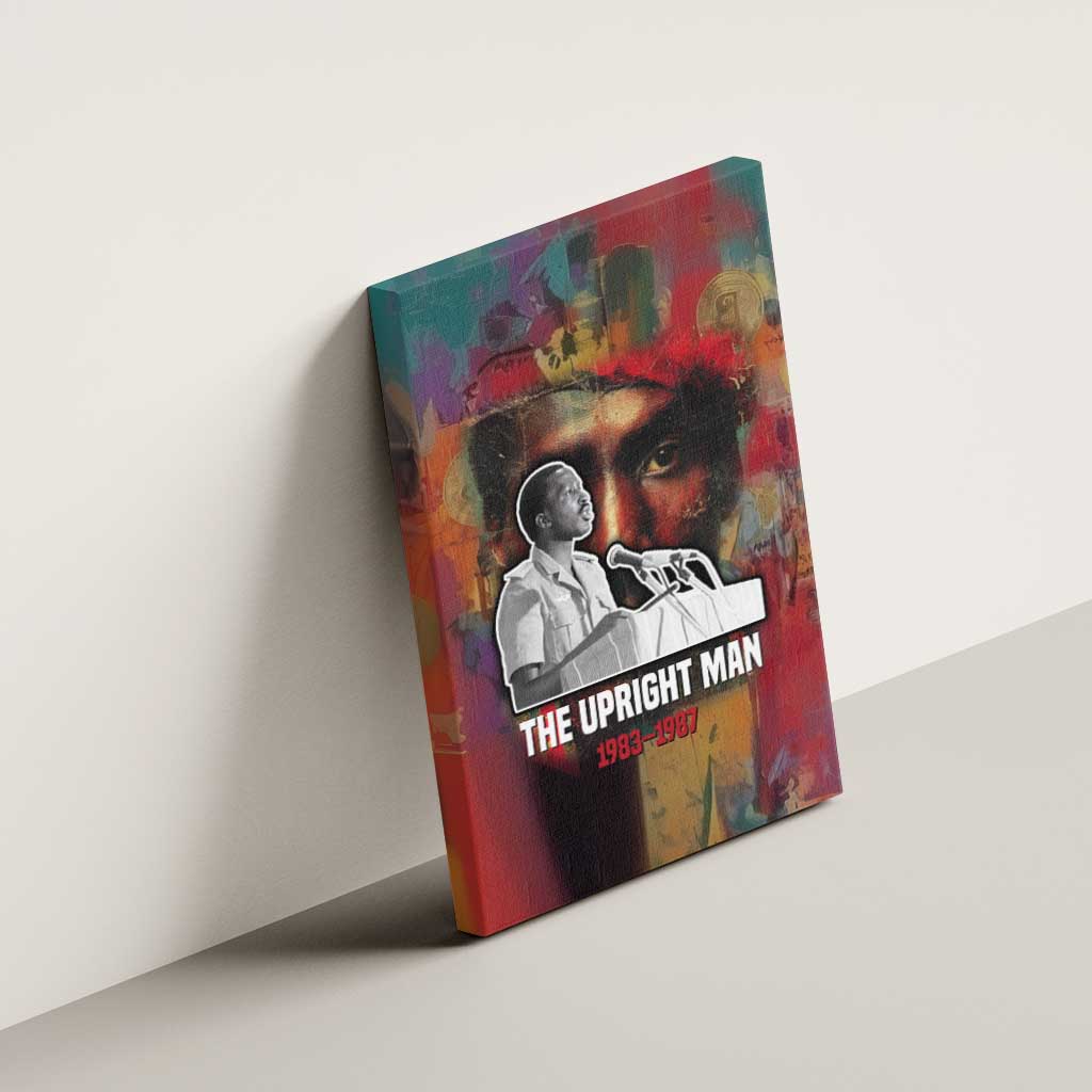Thomas Sankara Burkina Faso Canvas Wall Art with Bold Portrait and The Upright Man Tribute Design - African Pride