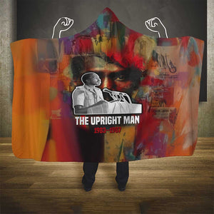 Thomas Sankara Burkina Faso Hooded Blanket with Bold Portrait and The Upright Man Tribute Design - African Pride
