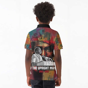 Thomas Sankara Burkina Faso Kid Polo Shirt with Bold Portrait and The Upright Man Tribute Design - African Pride