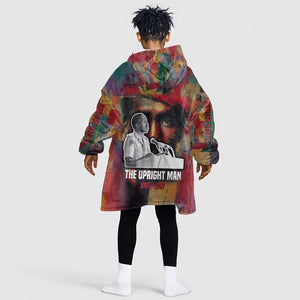 Thomas Sankara Burkina Faso Kid Wearable Blanket Hoodie with Bold Portrait and The Upright Man Tribute Design - African Pride