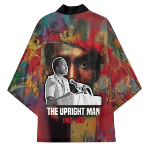 Thomas Sankara Burkina Faso Kimono with Bold Portrait and The Upright Man Tribute Design - African Pride