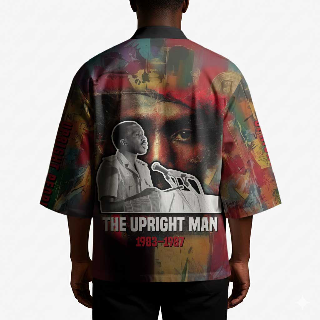 Thomas Sankara Burkina Faso Kimono with Bold Portrait and The Upright Man Tribute Design - African Pride