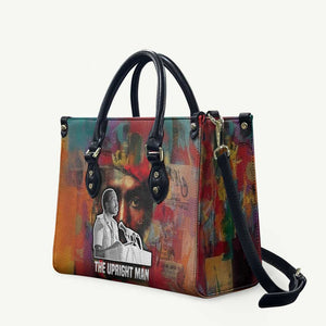 Thomas Sankara Burkina Faso Leather Bag with Bold Portrait and The Upright Man Tribute Design - African Pride