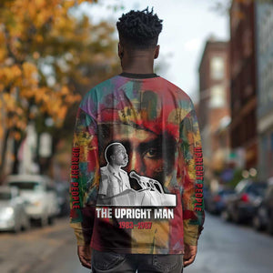 Thomas Sankara Burkina Faso Long Sleeve Shirt with Bold Portrait and The Upright Man Tribute Design - African Pride