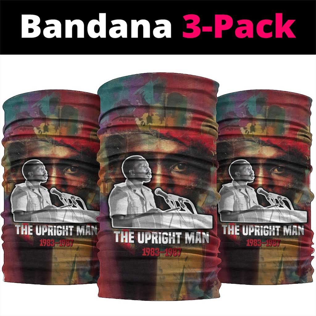 Thomas Sankara Burkina Faso Neck Gaiter with Bold Portrait and The Upright Man Tribute Design - African Pride