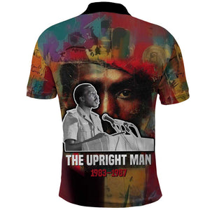 Thomas Sankara Burkina Faso Polo Shirt with Bold Portrait and The Upright Man Tribute Design - African Pride