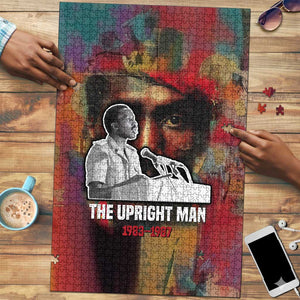Thomas Sankara Burkina Faso Puzzle with Bold Portrait and The Upright Man Tribute Design - African Pride