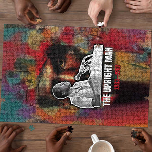 Thomas Sankara Burkina Faso Puzzle with Bold Portrait and The Upright Man Tribute Design - African Pride