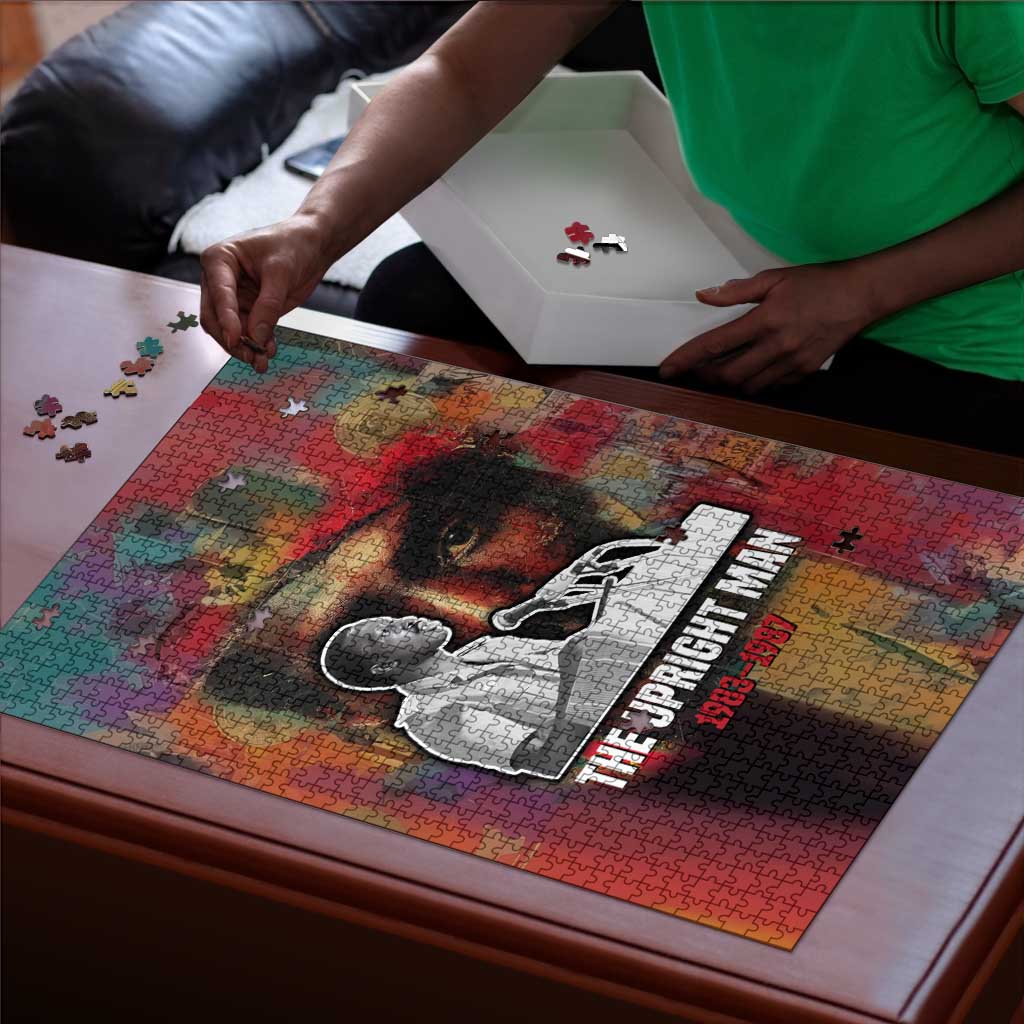 Thomas Sankara Burkina Faso Puzzle with Bold Portrait and The Upright Man Tribute Design - African Pride