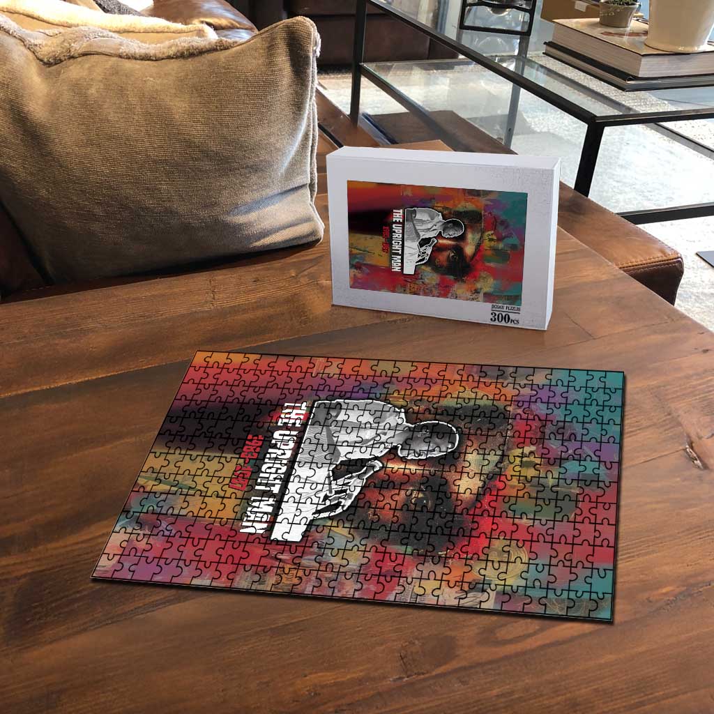 Thomas Sankara Burkina Faso Puzzle with Bold Portrait and The Upright Man Tribute Design - African Pride