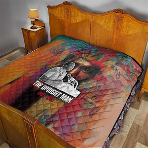 Thomas Sankara Burkina Faso Quilt with Bold Portrait and The Upright Man Tribute Design - African Pride