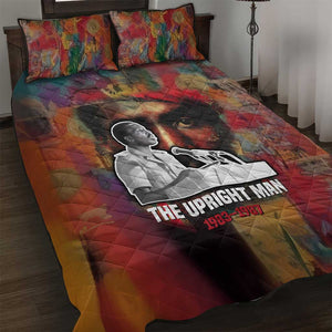 Thomas Sankara Burkina Faso Quilt Bed Set with Bold Portrait and The Upright Man Tribute Design - African Pride