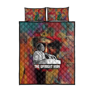 Thomas Sankara Burkina Faso Quilt Bed Set with Bold Portrait and The Upright Man Tribute Design - African Pride