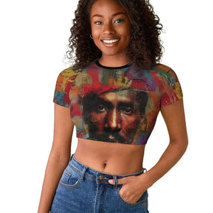 Thomas Sankara Burkina Faso Raglan Cropped T shirt with Bold Portrait and The Upright Man Tribute Design - African Pride