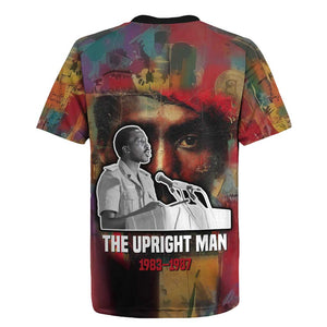 Thomas Sankara Burkina Faso Rugby Jersey with Bold Portrait and The Upright Man Tribute Design - African Pride