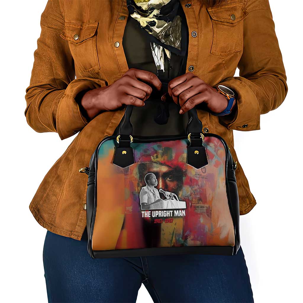 Thomas Sankara Burkina Faso Shoulder Handbag with Bold Portrait and The Upright Man Tribute Design - African Pride