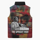 Thomas Sankara Burkina Faso Sleeveless Puffer Jacket with Bold Portrait and The Upright Man Tribute Design - African Pride