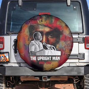 Thomas Sankara Burkina Faso Spare Tire Cover with Bold Portrait and The Upright Man Tribute Design - African Pride