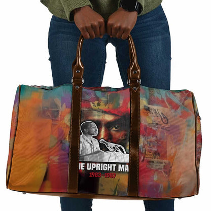 Thomas Sankara Burkina Faso Travel Bag with Bold Portrait and The Upright Man Tribute Design - African Pride