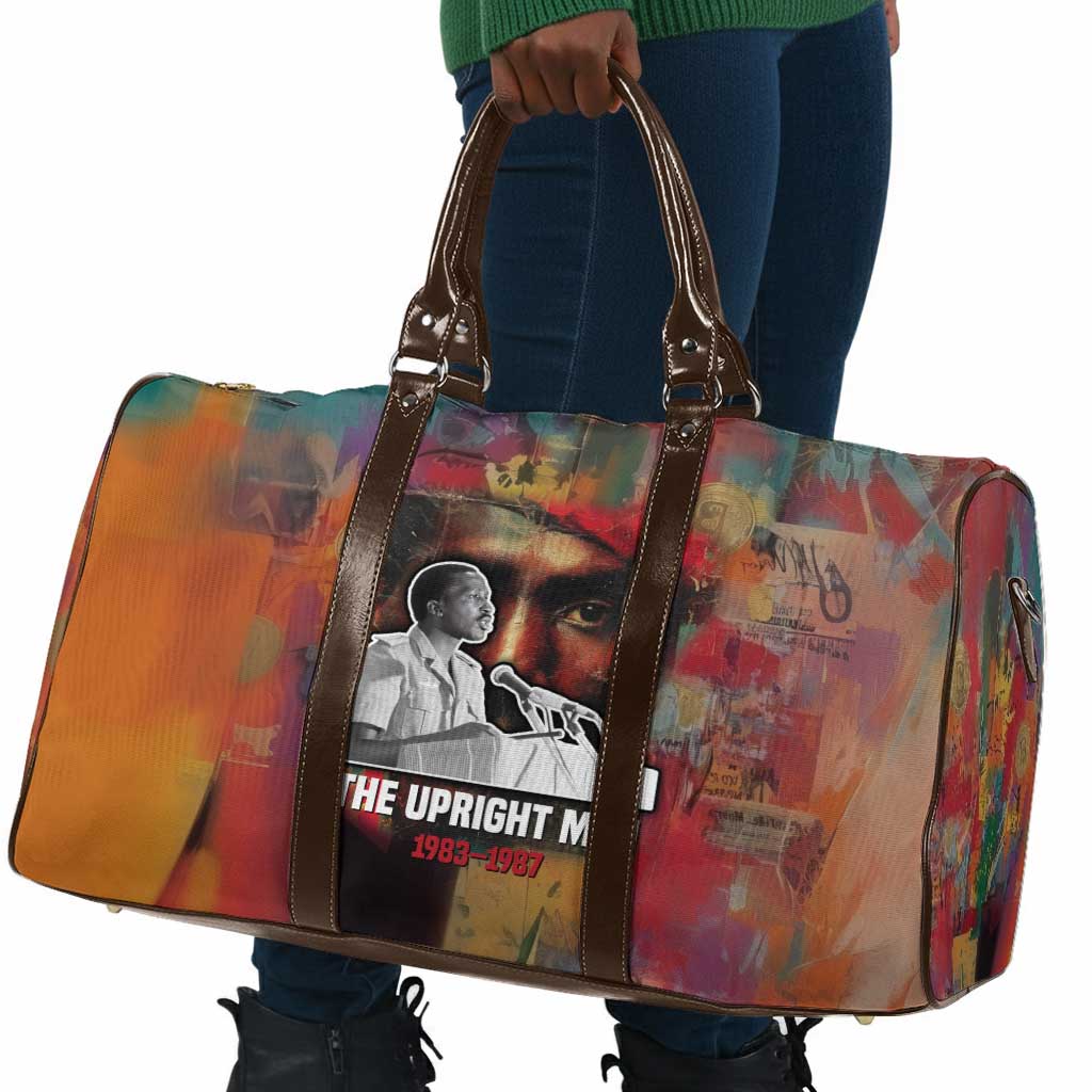 Thomas Sankara Burkina Faso Travel Bag with Bold Portrait and The Upright Man Tribute Design - African Pride