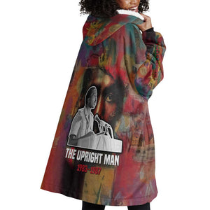 Thomas Sankara Burkina Faso Wearable Blanket Hoodie with Bold Portrait and The Upright Man Tribute Design - African Pride