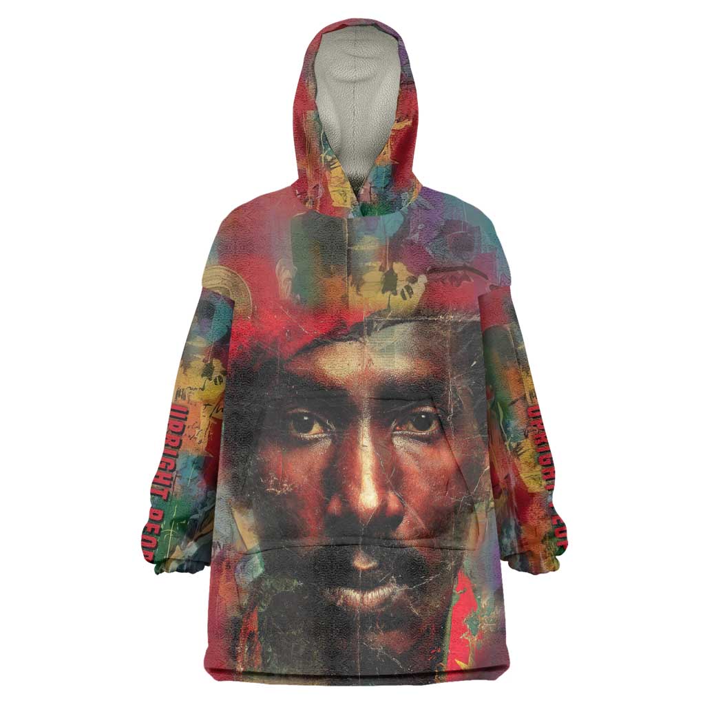 Thomas Sankara Burkina Faso Wearable Blanket Hoodie with Bold Portrait and The Upright Man Tribute Design - African Pride