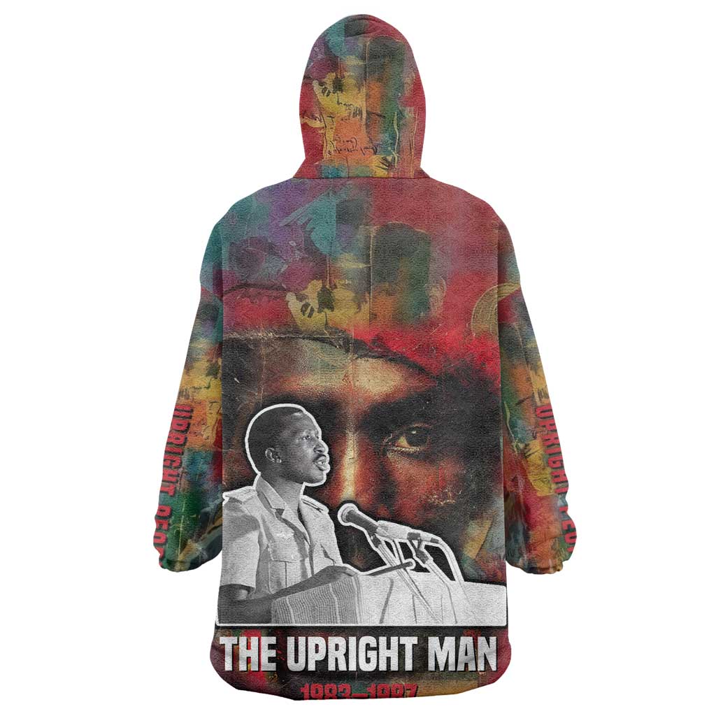 Thomas Sankara Burkina Faso Wearable Blanket Hoodie with Bold Portrait and The Upright Man Tribute Design - African Pride