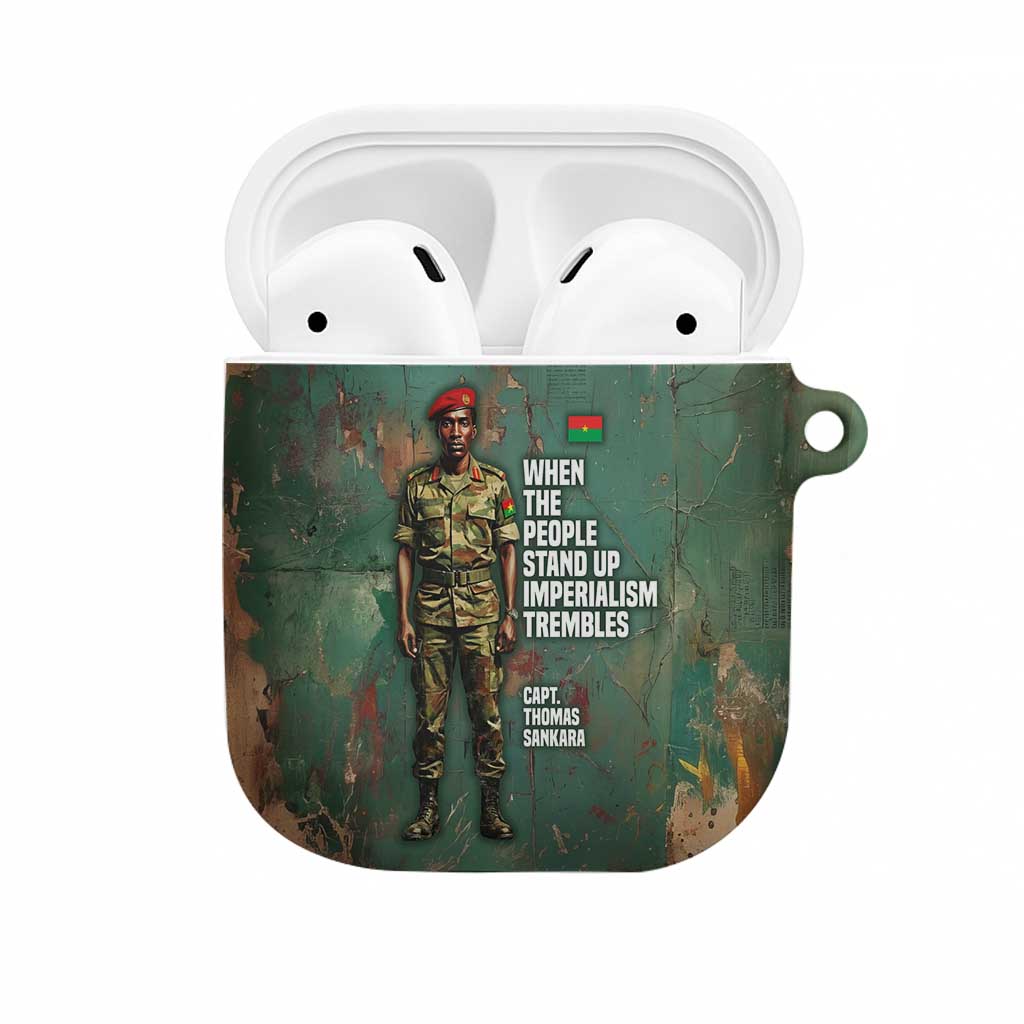 Burkina Faso Thomas Sankara AirPods Case with Military Stance and Anti-Imperialist Quote Tribute Design - African Pride