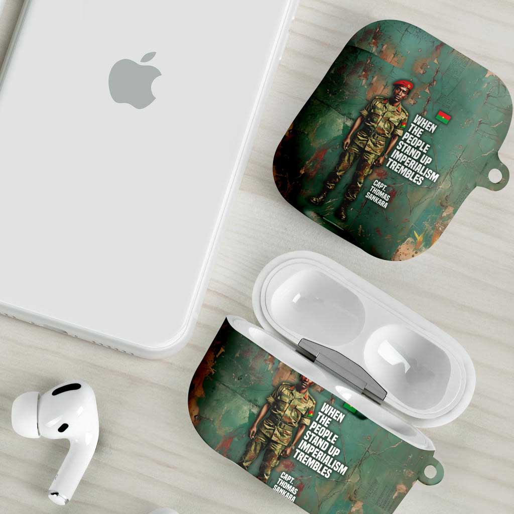 Burkina Faso Thomas Sankara AirPods Case with Military Stance and Anti-Imperialist Quote Tribute Design - African Pride