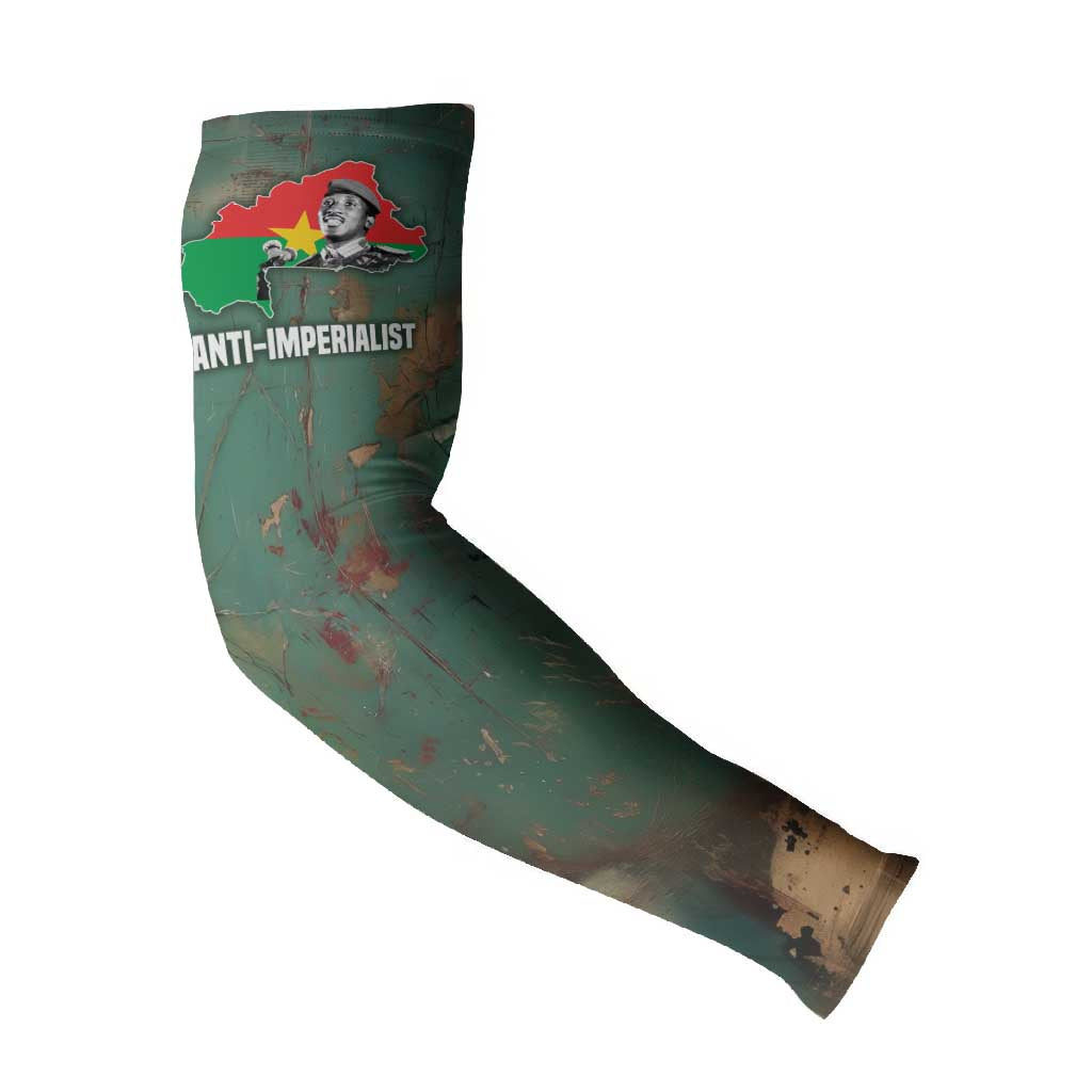 Burkina Faso Thomas Sankara Arm Sleeves with Military Stance and Anti-Imperialist Quote Tribute Design - African Pride