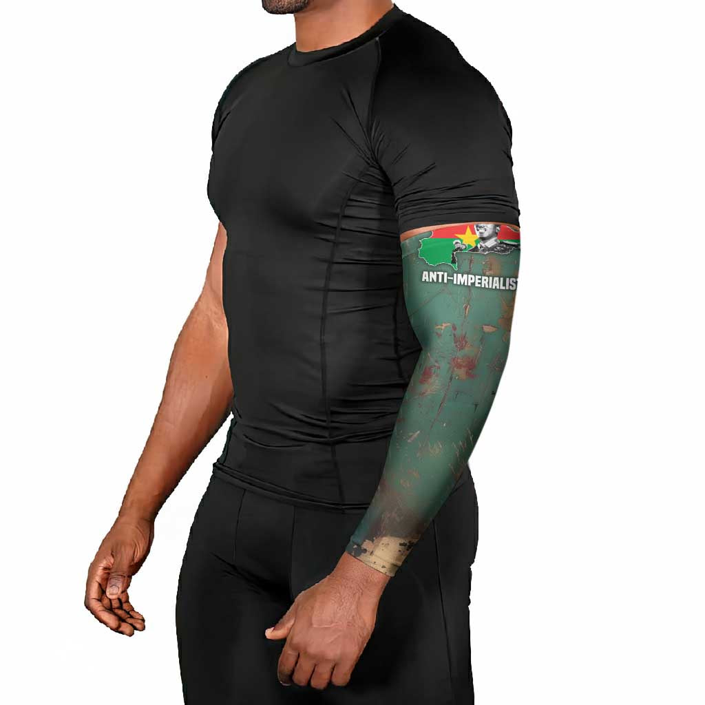 Burkina Faso Thomas Sankara Arm Sleeves with Military Stance and Anti-Imperialist Quote Tribute Design - African Pride