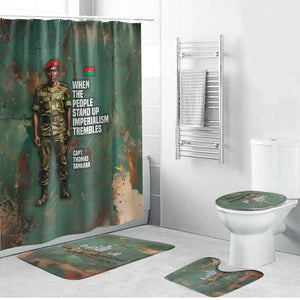 Burkina Faso Thomas Sankara Bathroom Set with Military Stance and Anti-Imperialist Quote Tribute Design - African Pride